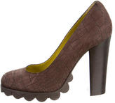 Thumbnail for your product : Pollini Suede Embossed Pumps w/ Tags