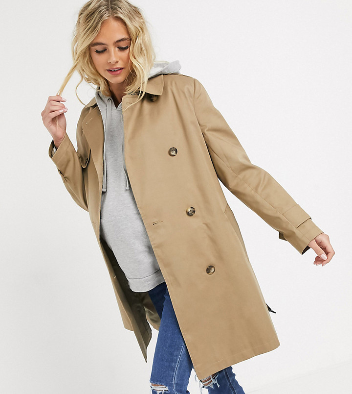 stone coloured mac coat