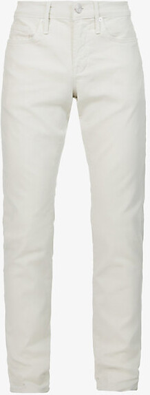 Frame Mens Milk Beige L'Homme Slim-Fit Slim-Leg Stretch-Woven Trousers 29