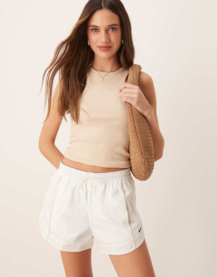 nike woven shorts cream