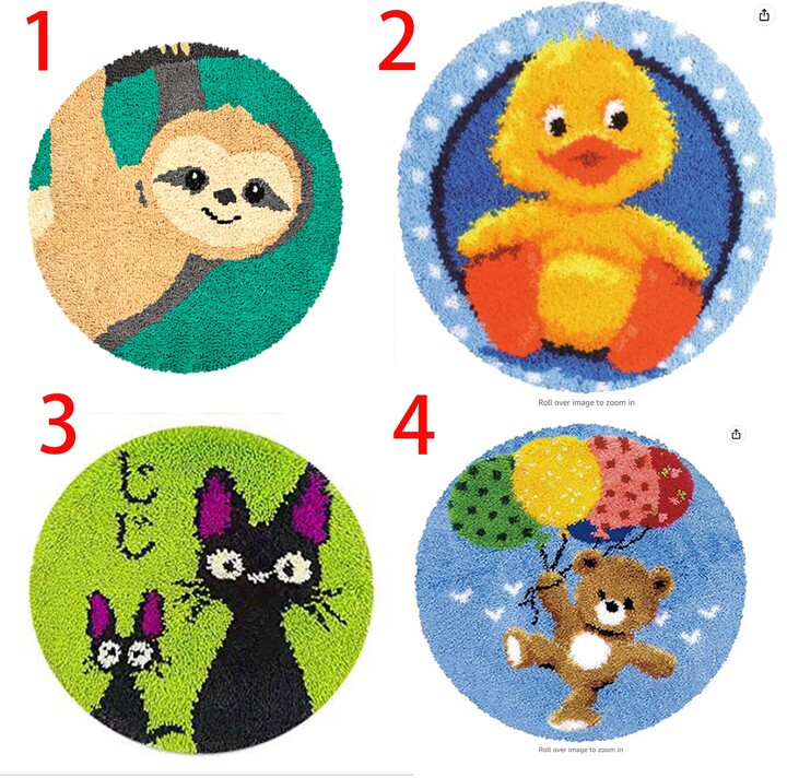 Latch Hook Kits For Kids Cushion Animals Canvas Crochet Diy Rug Yarn  Cover Hobby & Crafts - ShopStyle