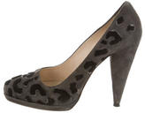 Thumbnail for your product : Prada Suede Leopard Pumps