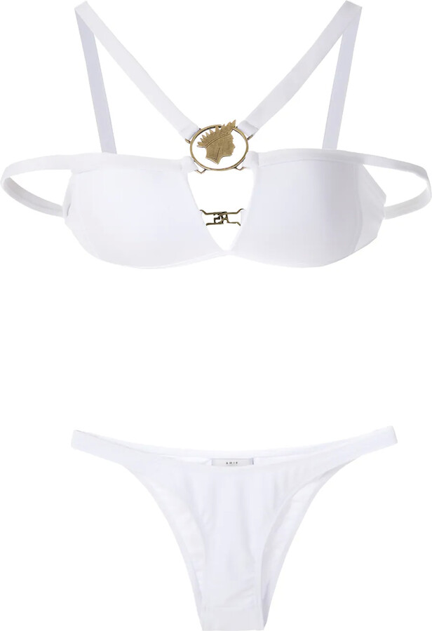 AMIR SLAMA Metallic Embellishment Bikini Set
