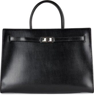 HUGO BOSS Womens Nathalie Tote N Structured-leather tote bag with signature  hardware - ShopStyle