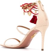 Thumbnail for your product : Aquazzura Beaded Ankle Stiletto Sandals