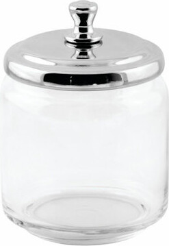 BRBCA CrystalClear Vanity Jar - Perfect for Cotton Balls, Swabs, Cosmetic Pads - Small Size with Polished Lid
