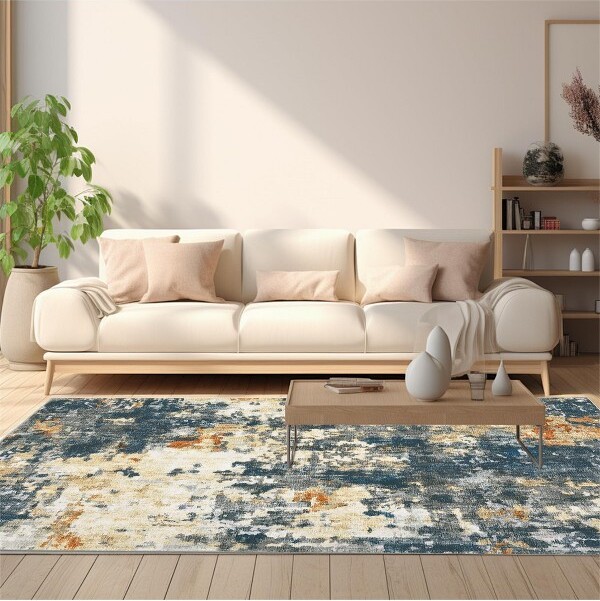 TROPOW 8x10AreaRugsforLivingRoomBedroomNon-SlipWashableRugsModernAbstractLargeAreaRug