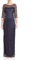 Thumbnail for your product : Kay Unger Beaded Lace Sheath Gown