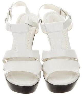 CNC Costume National Leather Wedge Sandals