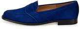 Thumbnail for your product : Manolo Blahnik Consulta Suede Penny Loafer, Blue