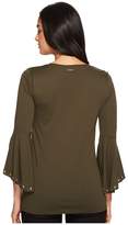 Thumbnail for your product : MICHAEL Michael Kors Hi-Low Flutter Sleeve Top Women's Clothing