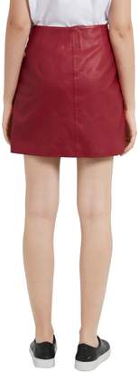 French Connection Canterbury Zipped Faux Leather Skirt