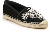 Thumbnail for your product : Rene Caovilla Pearl & Embroidery Suede Espadrilles