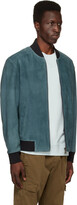 Thumbnail for your product : HUGO BOSS Blue Jamaro Leather Bomber Jacket