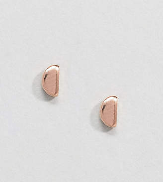 ASOS Rose Gold Plated Sterling Silver Solid Semi Circle Stud Earrings