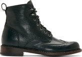 Thumbnail for your product : Rag and Bone 3856 Rag & Bone Black Embossed Leather Cozen Wingtip Boots