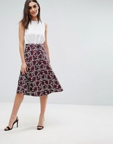 Thumbnail for your product : AX Paris Midi Dress With Embroidered A Line Skirt