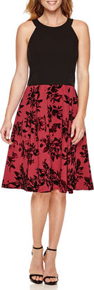 Liz Claiborne Sleeveless Pattern Fit & Flare Dress