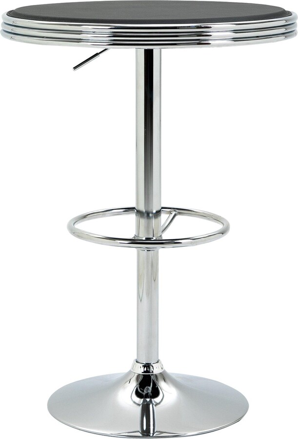 Round Height Adjustable Pub Table bar Table Faux Leather