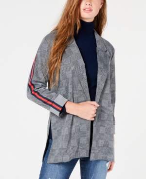 Almost Famous Juniors' Plaid Stripe Blazer Jacket