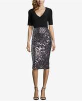 Thumbnail for your product : Betsy & Adam Solid & Sequined Midi Sheath Dress