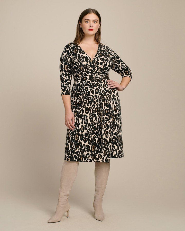 dvf leopard wrap dress