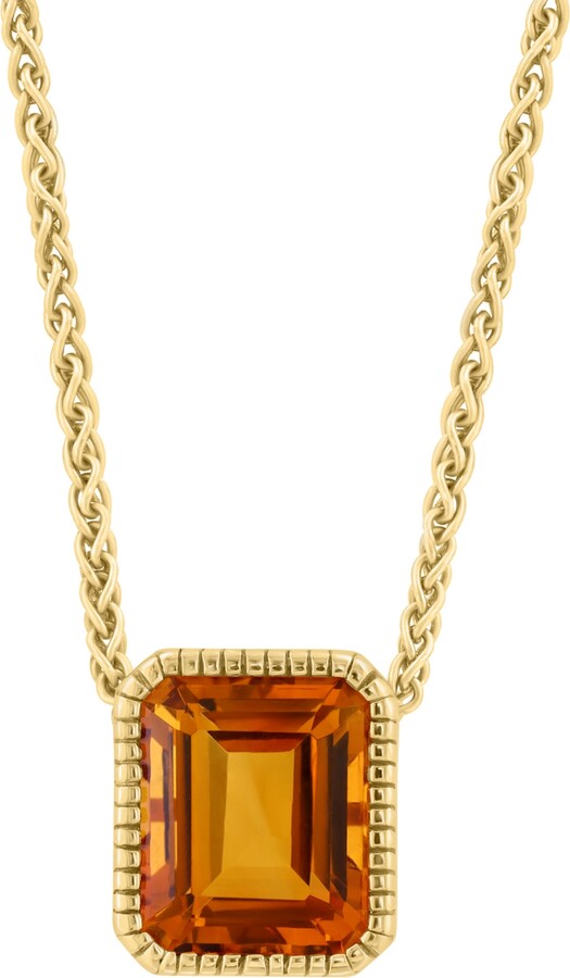 Effy Citrine Pendant Necklace (5-7/8 ct. t.w.) in 14k Gold over Silver 17\