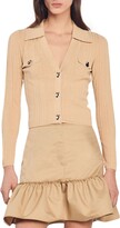 Thumbnail for your product : Sandro Hind Rib Pointelle Crop Cardigan