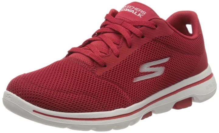 skechers ladies red trainers