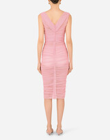 Thumbnail for your product : Dolce & Gabbana Calf-length draped dress in stretch tulle