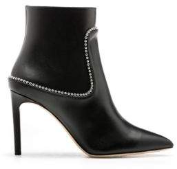 HUGO Heeled ankle boots in calf leather studs 7.5 Black