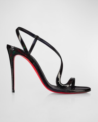 Christian Louboutin Rosalie Patent Red Sole Stiletto Sandals - ShopStyle
