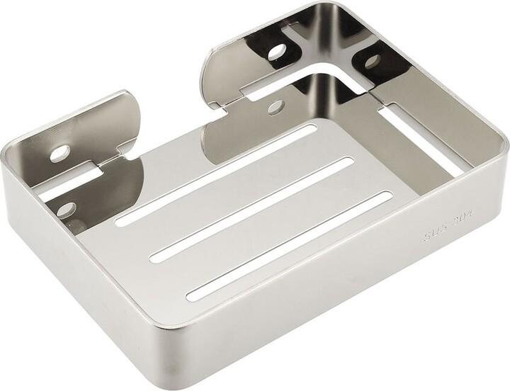 Unique Bargains Soap Dish Holder SUS304 Stainless Steel Wall Mounted