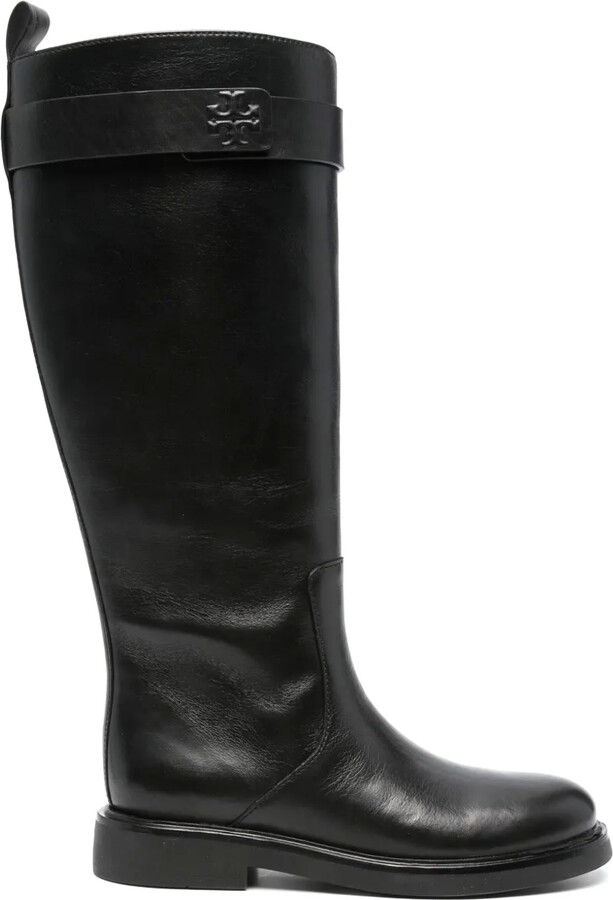 Tory Burch Double T leather knee boots