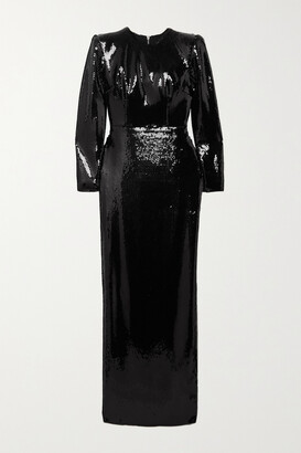 Alex Perry Hutton Sequined Satin Gown - Black