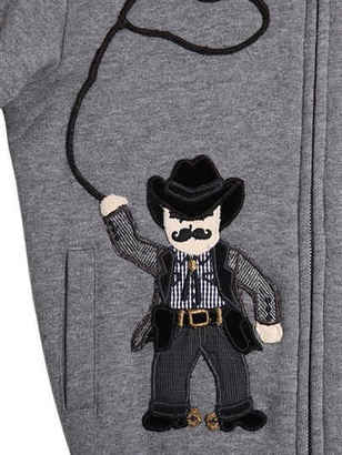 Dolce & Gabbana Cowboy Patches Zip-Up Cotton Sweatshirt