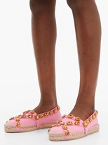 Thumbnail for your product : Gucci Crystal-embellished Canvas Espadrilles - Pink