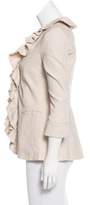 Thumbnail for your product : Alice + Olivia Linen-Blend Ruffled Blazer