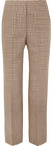 Thumbnail for your product : Stella McCartney Cropped Checked Wool Flared Pants - Camel