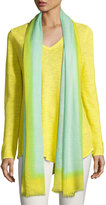 Thumbnail for your product : Eileen Fisher Neon Borders Silk Wool Scarf, Pale Aqua