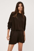 Thumbnail for your product : Nasty Gal Womens Knitted Crew Neck Sweater and Short Lounge Set