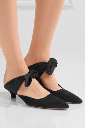 The Row Coco Suede And Moire Pumps - Black