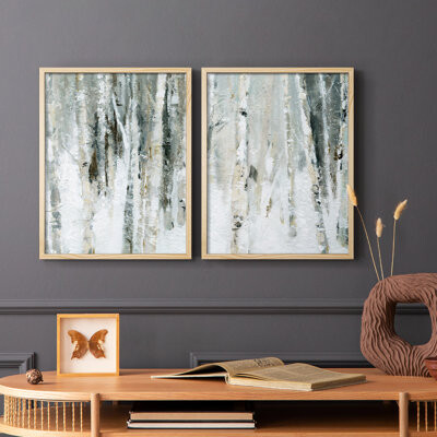 Lark Manor Snowy Birch I-Premium Framed Print -Ready to Hang - No Nails Required - No Nails Required
