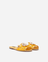 Thumbnail for your product : Dolce & Gabbana Slippers in lace with crystals