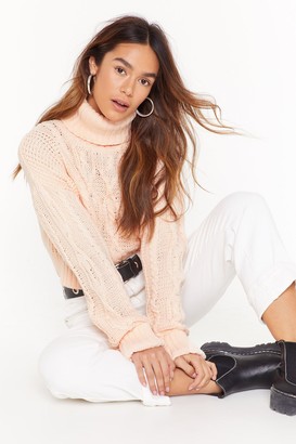 Nasty Gal Can't Believe Knit Cable Knit Sweater