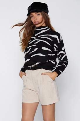 Nasty Gal It's Not All Black and White High Neck Sweater