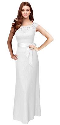 CaliaDress Women Elegant V Back Long Bridesmaid Dress Evening Gowns C264LF US