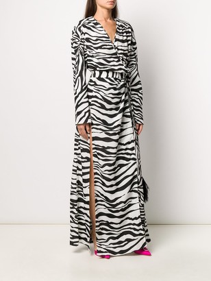 ATTICO Zebra Print Wrap Dress