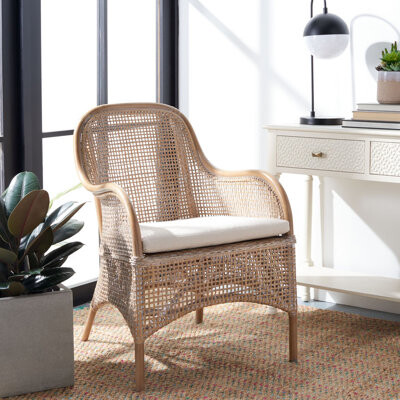 Bayou Breeze Milliron Rattan Accent Chair W/ Cushion