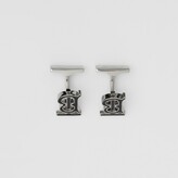 Thumbnail for your product : Burberry Monogram Motif Enamel and Palladium-plated Cufflinks